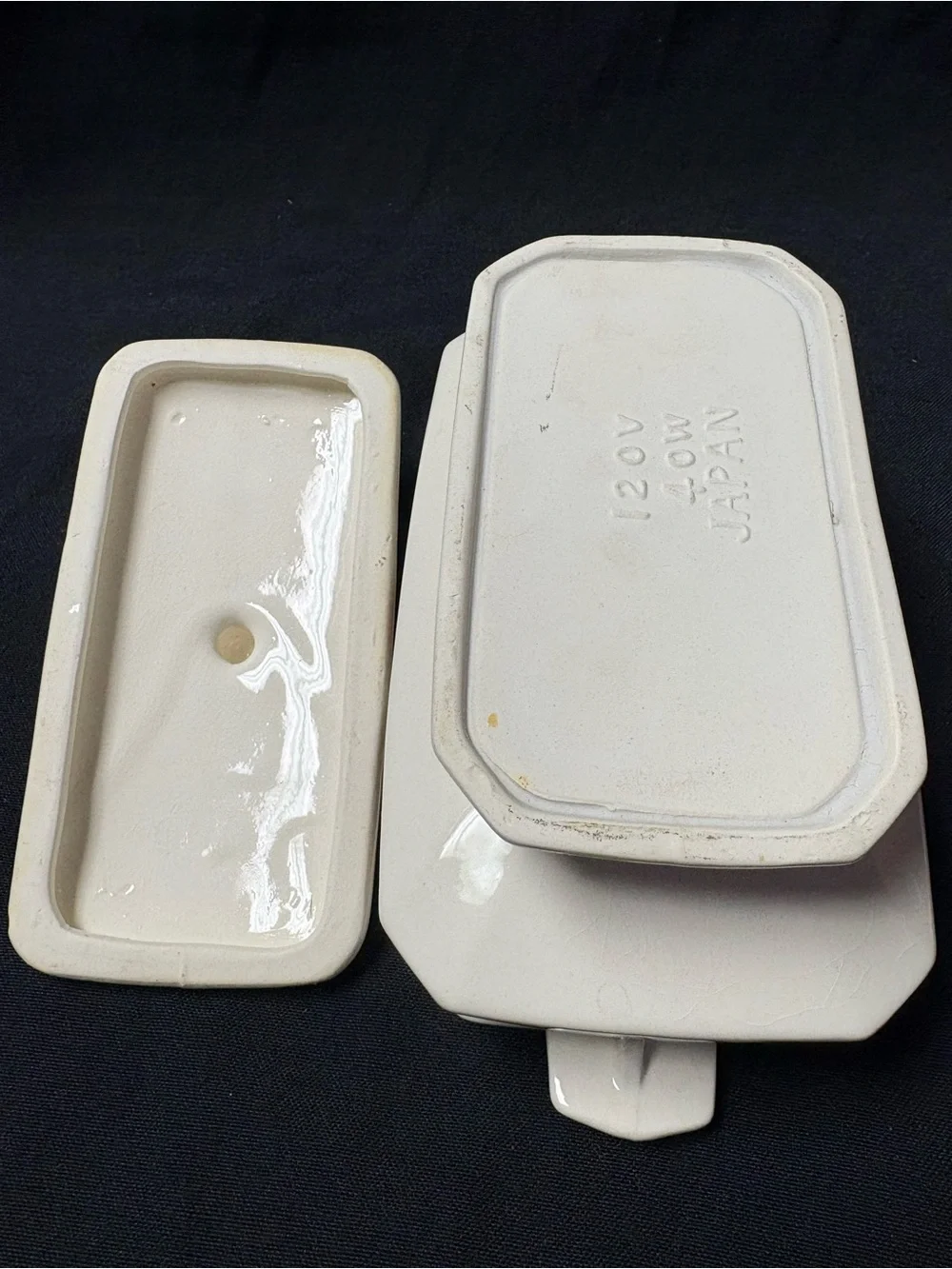 Vintage Japan Ceramic Electric Butter Warmer Tested & Works 1970s Retro Floral